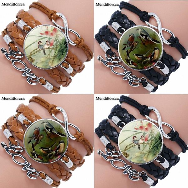 brand glass cabochon multilayer black/brown leather bracelet bangle jewelry gift for women party gift birds to fly, Golden;silver
brand glass cabochon multilayer black/brown leather bracelet bangle jewelry gift for women party gift birds to fly, Golden;silver