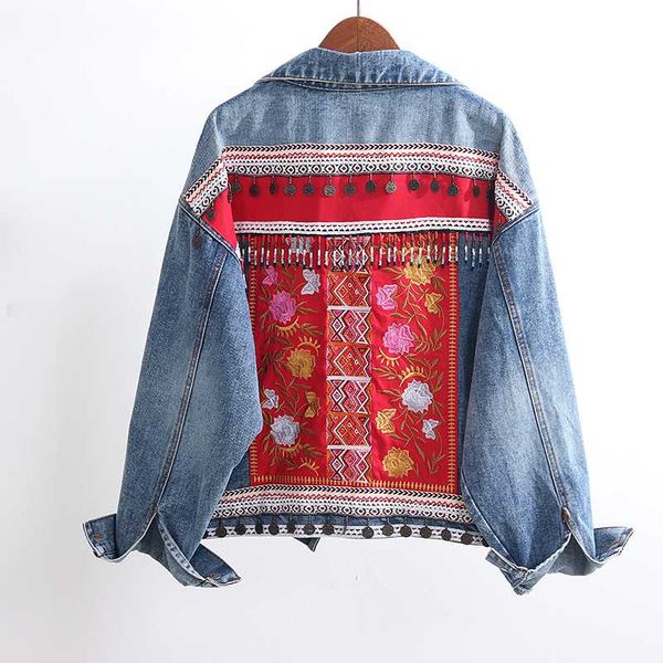 boho embroidery denim jacket women tassel patch outerwear vintage oversized loose chaquetas mujer jeans jacket female streetwear, Black;brown
boho embroidery denim jacket women tassel patch outerwear vintage oversized loose chaquetas mujer jeans jacket female streetwear, Black;brown