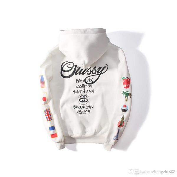 19fw designer men hoodie stussys letter flag printed hooded sweater classic plus velvet private custom pullover specials, Black
19fw designer men hoodie stussys letter flag printed hooded sweater classic plus velvet private custom pullover specials, Black