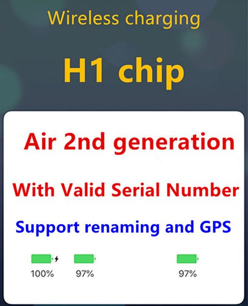 h1 chip renamed headset 2nd generation wireless charging bluetooth earphones gps positioning with headphone valid serial number
h1 chip renamed headset 2nd generation wireless charging bluetooth earphones gps positioning with headphone valid serial number