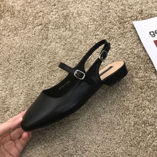 2020 summer new casual wild square head with low heel shoes, Black
2020 summer new casual wild square head with low heel shoes, Black