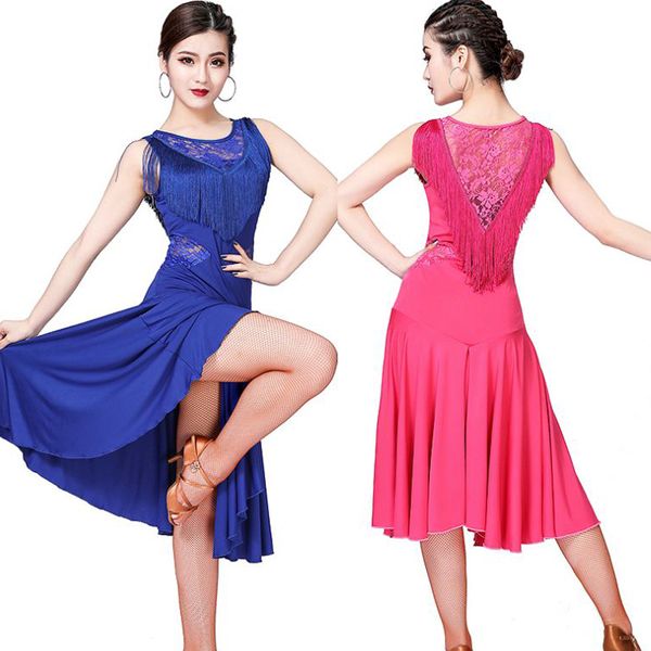 x women v-neck solid color sleeveless wire lace neckline tassels latin rumba dance dress performance exercise clothes, Black;red
x women v-neck solid color sleeveless wire lace neckline tassels latin rumba dance dress performance exercise clothes, Black;red