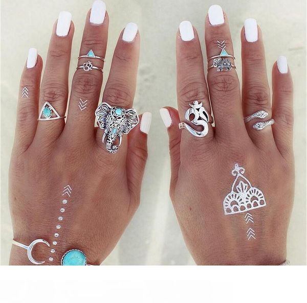 8 pcs set vintage ring set punk bohemian midi rings for women tibetan silver turquoise elephant snake knuckle rings hz
8 pcs set vintage ring set punk bohemian midi rings for women tibetan silver turquoise elephant snake knuckle rings hz