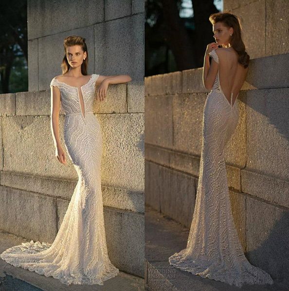2019 berta beading mermaid wedding dresses sweep train sleeveless backless trumpet bridal gowns custom made 3913, White
2019 berta beading mermaid wedding dresses sweep train sleeveless backless trumpet bridal gowns custom made 3913, White