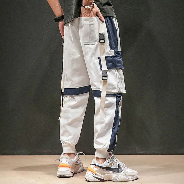 men's hip hip streetwear ribbons patchwork pockets joggers pants men 2019 men cotton cargo trousers elastic waist harem pant, Black
men's hip hip streetwear ribbons patchwork pockets joggers pants men 2019 men cotton cargo trousers elastic waist harem pant, Black