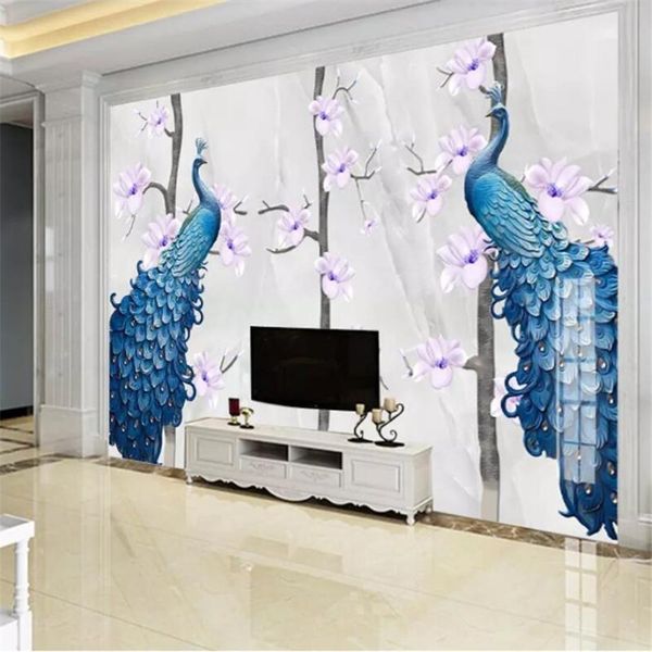 custom wallpaper 3d murals modern new chinese oil painting magnolia peacock marble living room bedroom tv background wall paper
custom wallpaper 3d murals modern new chinese oil painting magnolia peacock marble living room bedroom tv background wall paper