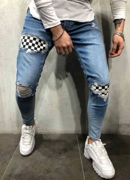 mens designer pencil jeans casual knee holes pantalones fashion street skateboard pencil pants mens clothing, Blue
mens designer pencil jeans casual knee holes pantalones fashion street skateboard pencil pants mens clothing, Blue