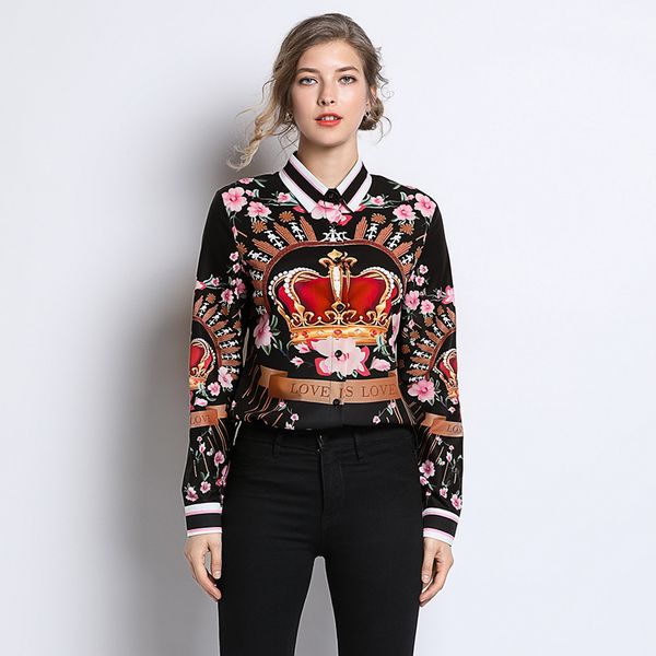 women's blouses & shirts casul women love print slim long sleeve blouse shirt 1068, White
women's blouses & shirts casul women love print slim long sleeve blouse shirt 1068, White