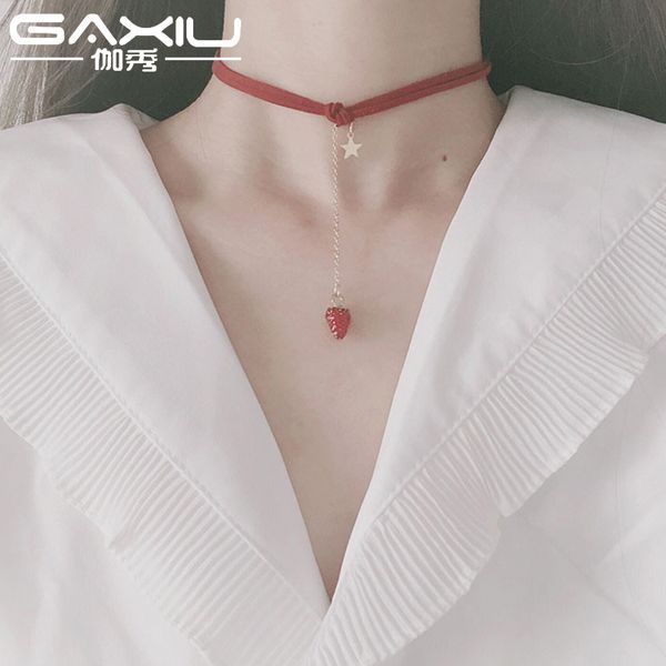 strawberry star choker for women adjustable red short pendant necklace female fruit fashion party jewelry collier femme 2019, Golden;silver
strawberry star choker for women adjustable red short pendant necklace female fruit fashion party jewelry collier femme 2019, Golden;silver