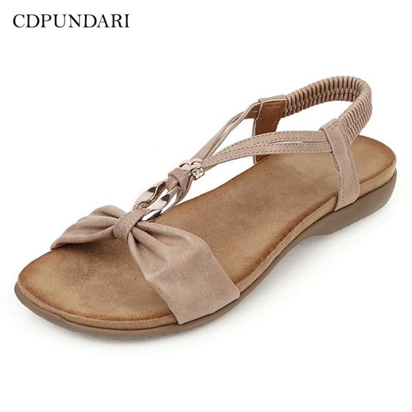 ladies bohemian sandals womens sandals flat summer shoes, Black