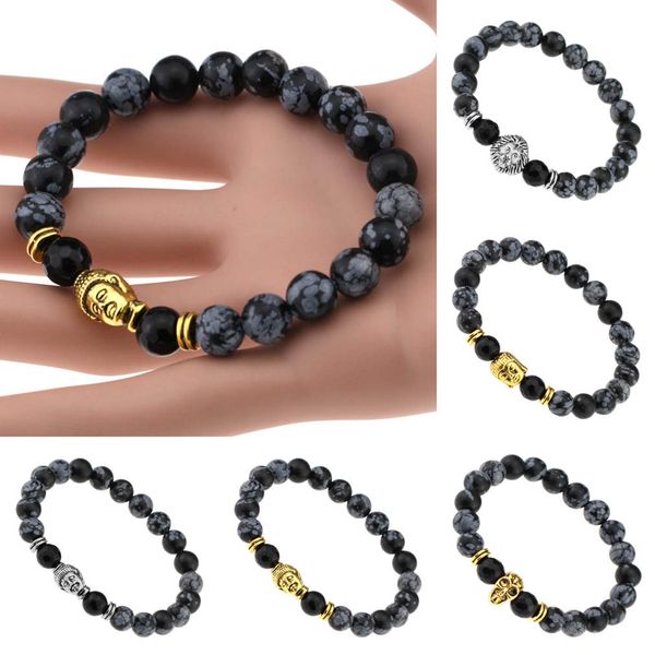 new buddha head beads energy snowflake stone elastic beaded bracelet creative designer bracelet fashion men women jewelry gift, Black
new buddha head beads energy snowflake stone elastic beaded bracelet creative designer bracelet fashion men women jewelry gift, Black