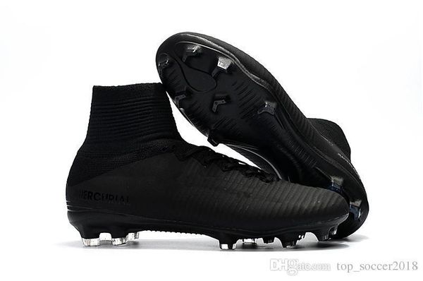 new arrival full black soccer cleats mercurial superfly kids soccer shoes high ankle cristiano ronaldo mens womens football boots 
new arrival full black soccer cleats mercurial superfly kids soccer shoes high ankle cristiano ronaldo mens womens football boots