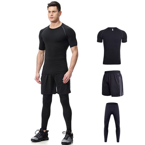short sleeve sportwear men running training sport suit 3 piece rashgard male compression clothing gym fitness workout tracksuit, Black;blue
short sleeve sportwear men running training sport suit 3 piece rashgard male compression clothing gym fitness workout tracksuit, Black;blue