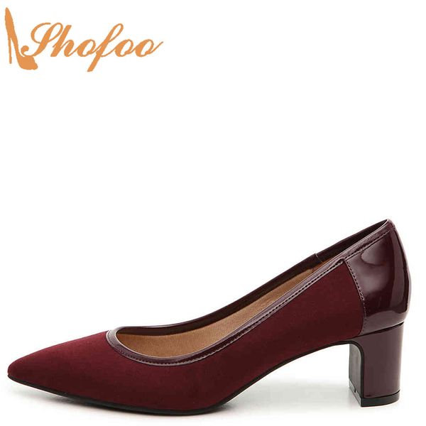 burgundy pointed toe woman pumps high square heels soft flock large size 12 15 for ladies fashion office mature shoes shofoo, Black
burgundy pointed toe woman pumps high square heels soft flock large size 12 15 for ladies fashion office mature shoes shofoo, Black