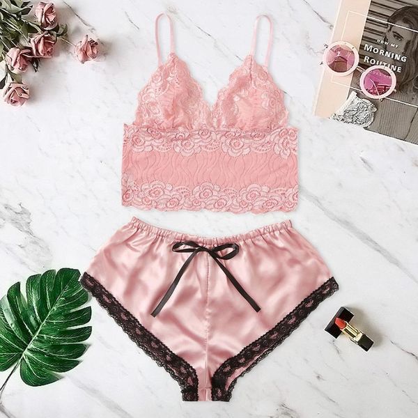 lingerie women sleepwear satin set lace v-neck pyjamas sleeveless cute cami and shorts pijama mujer algodon veran, Black;red
lingerie women sleepwear satin set lace v-neck pyjamas sleeveless cute cami and shorts pijama mujer algodon veran, Black;red