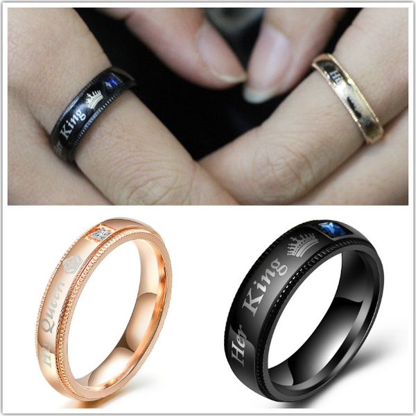 new 316l titanium stainless steel mens womens engagement rings vintage her king his queen crown crystal rings for couples jewelry wholesale, Silver
new 316l titanium stainless steel mens womens engagement rings vintage her king his queen crown crystal rings for couples jewelry wholesale, Silver