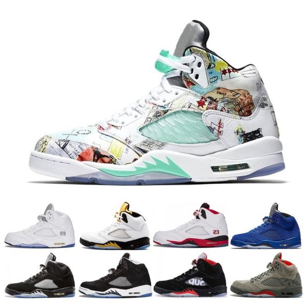 2019 New mens shoes 5 5s V Olympic metallic BRED White Cement Man Basketball Shoes OG Black Metallic red blue Suede men Sport
2019 New mens shoes 5 5s V Olympic metallic BRED White Cement Man Basketball Shoes OG Black Metallic red blue Suede men Sport