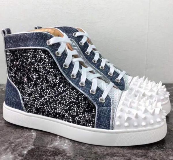 new red bottom sneakers men shoe no limit s19 flat luxury print silver pik no limit rare studs and rhinestones graffiti t07, Black
new red bottom sneakers men shoe no limit s19 flat luxury print silver pik no limit rare studs and rhinestones graffiti t07, Black