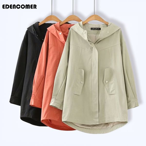 large size women's outwear 2019 autumn outfit new hooded windbreaker womens trench coat casual full plus size clothing, Tan;black
large size women's outwear 2019 autumn outfit new hooded windbreaker womens trench coat casual full plus size clothing, Tan;black