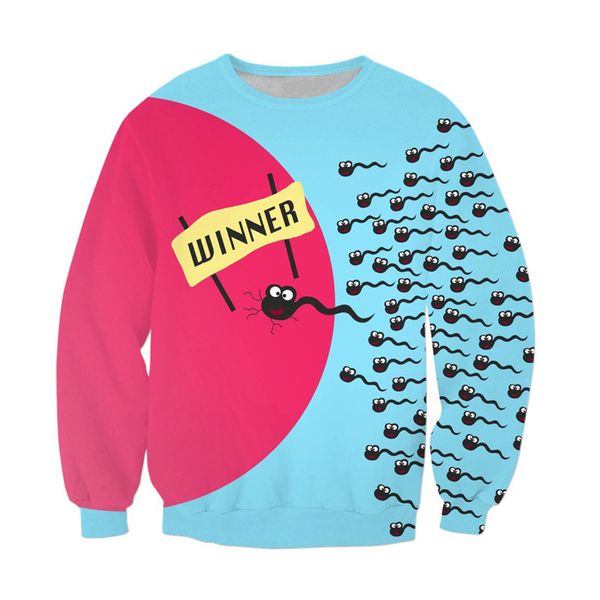 winning sperm 3d all over print crewneck pullover sweatshirt funny casual hipster streetwear men clothing, Black
winning sperm 3d all over print crewneck pullover sweatshirt funny casual hipster streetwear men clothing, Black