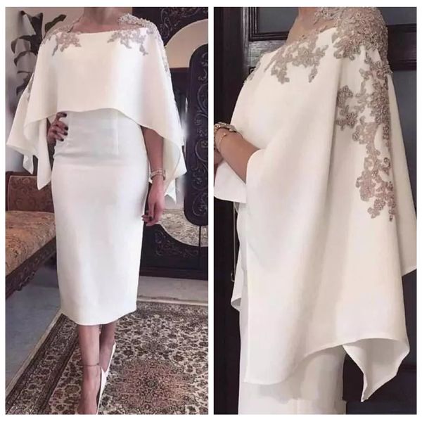2019 Formal Mother Of The Bride Dresses Jewel Neck Lace Appliques Beaded With Wrap Short Tea Length Party Evening Wedding Guest Gowns Custom
2019 Formal Mother Of The Bride Dresses Jewel Neck Lace Appliques Beaded With Wrap Short Tea Length Party Evening Wedding Guest Gowns Custom