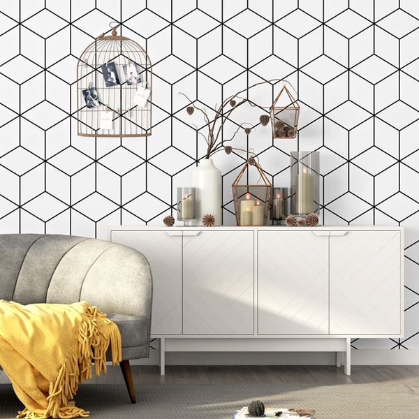pvc wallpaper modern simple black and white lattice geometry wall papers roll living room tv bedroom nordic style home decor
pvc wallpaper modern simple black and white lattice geometry wall papers roll living room tv bedroom nordic style home decor