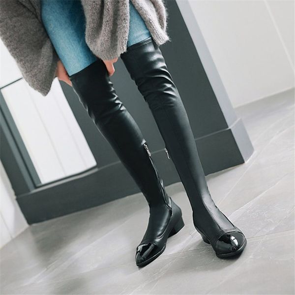 thigh high boots women over the knee booties low heel winter tall shaft riding party pumps winter shoes, Black
thigh high boots women over the knee booties low heel winter tall shaft riding party pumps winter shoes, Black