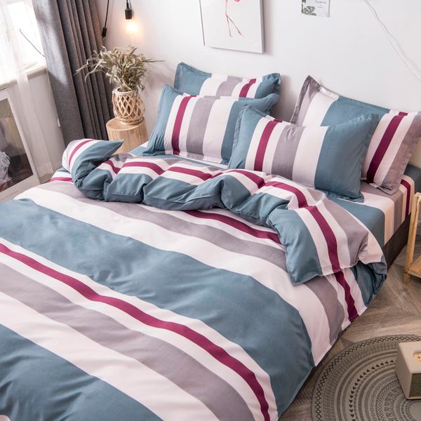 geometric stirpe bedclothes ab side bedding set duvet cover + flat sheet + pillowcase home textile no quilt
geometric stirpe bedclothes ab side bedding set duvet cover + flat sheet + pillowcase home textile no quilt