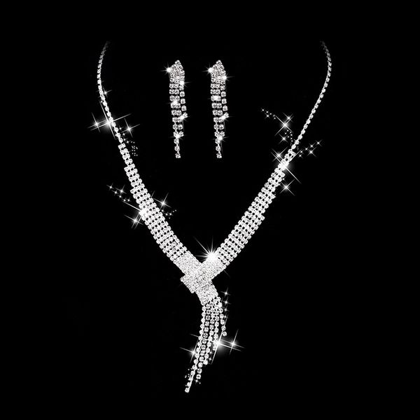 bridal jewelry sets 2020 new crystal necklace earrings luxurious women jewelry wedding party accessories in stock, White
bridal jewelry sets 2020 new crystal necklace earrings luxurious women jewelry wedding party accessories in stock, White