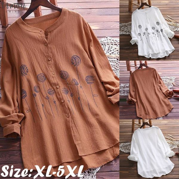 women casual cap sleeve loose simple button cotton long sleeve tunic blouse flower print shirts o neck daily clothes xl 5xl, White
women casual cap sleeve loose simple button cotton long sleeve tunic blouse flower print shirts o neck daily clothes xl 5xl, White