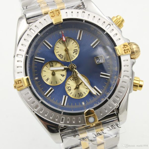 new style two-tone gold b13356 pilot quartz chronograph windrider sports chronomat blue dial date 44mm mens watches wristwatch, Slivery;brown
new style two-tone gold b13356 pilot quartz chronograph windrider sports chronomat blue dial date 44mm mens watches wristwatch, Slivery;brown