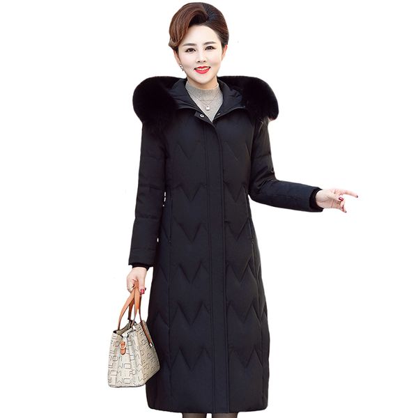 middle-aged women winter jacket with real fur x-long coat plus size thicken warm slim cotton padded jacket winter womens parkas, Black
middle-aged women winter jacket with real fur x-long coat plus size thicken warm slim cotton padded jacket winter womens parkas, Black