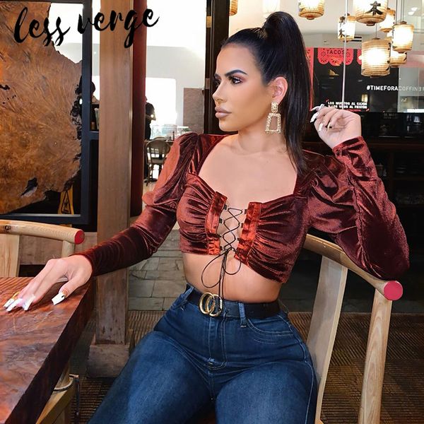 lessverge puff sleeve velvet vintage blouse shirt winter square collar bandage tunic crop elegant short clothes women, White
lessverge puff sleeve velvet vintage blouse shirt winter square collar bandage tunic crop elegant short clothes women, White