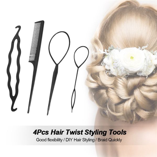 hair bun maker 4pcs/set magic braiding twist curler styling set hairpin holding braiders pull needle ponytail diy tool, Brown
hair bun maker 4pcs/set magic braiding twist curler styling set hairpin holding braiders pull needle ponytail diy tool, Brown