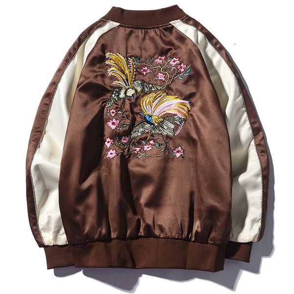 a mens jacket yokosuka embroidered jacket kong jun fu korean-style-baseball uniform 2019 autumn and winter new, Black;brown
a mens jacket yokosuka embroidered jacket kong jun fu korean-style-baseball uniform 2019 autumn and winter new, Black;brown