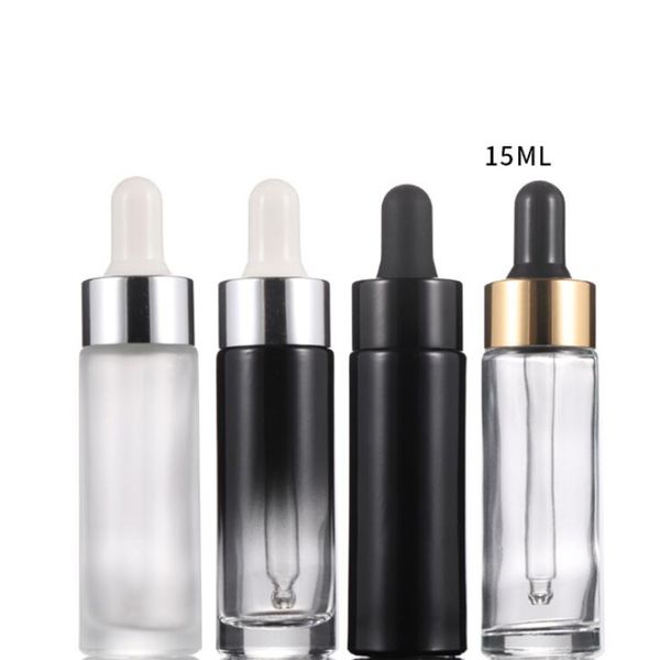 15ml frosted transparent black empty glass oil dropper bottles flat shoulder glass essence bottle for cosmetic serum
15ml frosted transparent black empty glass oil dropper bottles flat shoulder glass essence bottle for cosmetic serum