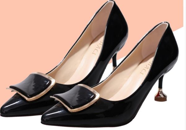 2019 women's shoes in spring and autumn with new style high heel fine heel pointed end shallow mouth@61, Black
2019 women's shoes in spring and autumn with new style high heel fine heel pointed end shallow mouth@61, Black