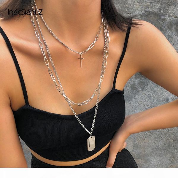 ingesight.z punk multilayer cross thick choker necklace collar vintage stainless steel square pendant necklace women men jewelry, Silver
ingesight.z punk multilayer cross thick choker necklace collar vintage stainless steel square pendant necklace women men jewelry, Silver