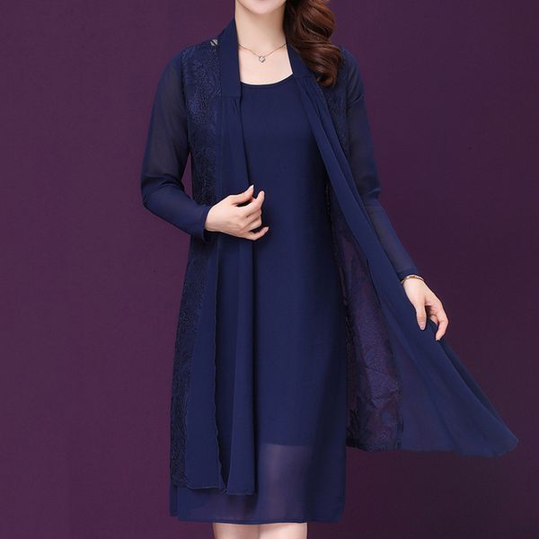 женщины вечернее платье 2019 2 шт. / компл. свадебная вечеринка длина до колен мать невесты кружевное платье с кардиган vestidos#j30, Black;gray 
женщины вечернее платье 2019 2 шт. / компл. свадебная вечеринка длина до колен мать невесты кружевное платье с кардиган vestidos#j30, Black;gray