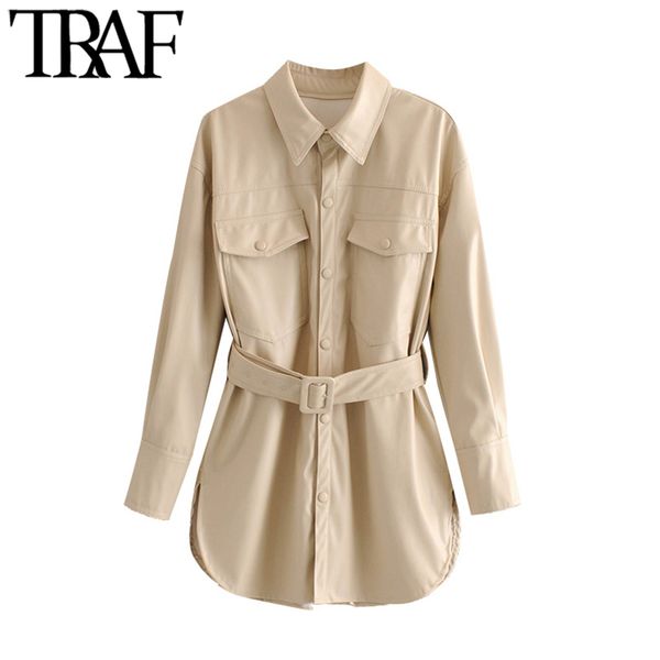 traf women fashion pu faux leather with belt jacket coat vintage long sleeve side vents female outerwear chic, Black
traf women fashion pu faux leather with belt jacket coat vintage long sleeve side vents female outerwear chic, Black