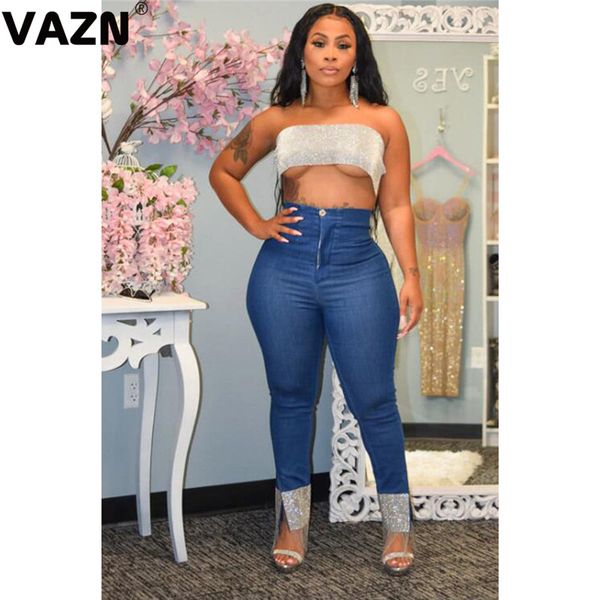 vazn 2020 lady spring lady blue long jeans mid waist button sliver light chain tassel pants chic jeans
vazn 2020 lady spring lady blue long jeans mid waist button sliver light chain tassel pants chic jeans