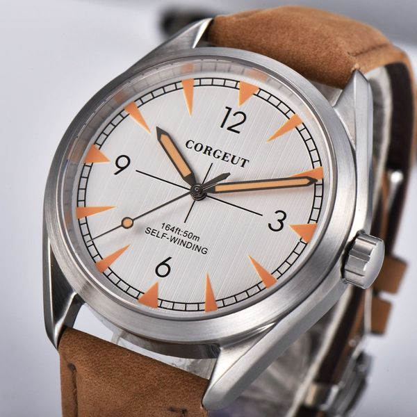 luxury fashion 41mm corgeut watch men clock white dial sapphire crystal brown strap miyota automatic mens watch, Slivery;brown
luxury fashion 41mm corgeut watch men clock white dial sapphire crystal brown strap miyota automatic mens watch, Slivery;brown