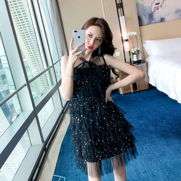 2019 new style online celebrity celebrity style of bow cake disco dancing shiny dress 8332gt364, Black;gray
2019 new style online celebrity celebrity style of bow cake disco dancing shiny dress 8332gt364, Black;gray
