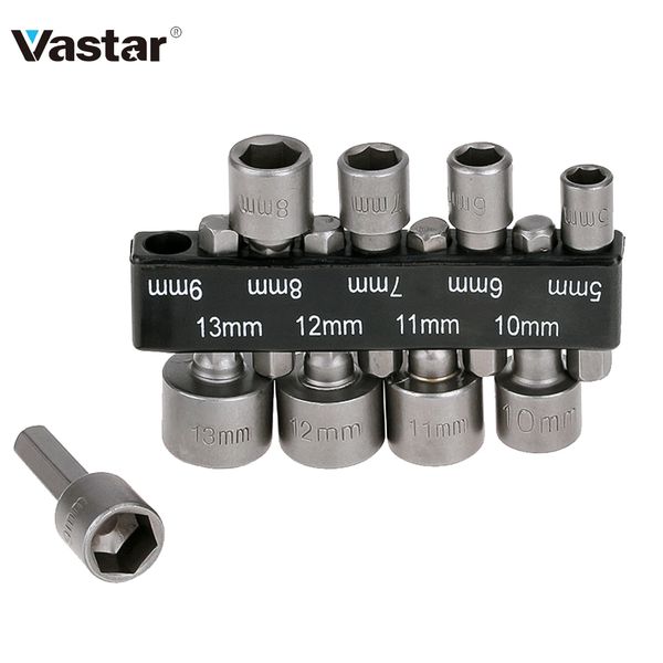 vastar 9pcs 1/4 hex shank power nut driver drill bit metric socket wrench screw 5-13mm nut driver set socket adapter
vastar 9pcs 1/4 hex shank power nut driver drill bit metric socket wrench screw 5-13mm nut driver set socket adapter