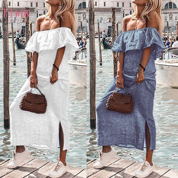 plus size women maxi long shirt dress 2020 summer off shoulder party beach dresses solid casual ruffle vestidos robe, Black;gray
plus size women maxi long shirt dress 2020 summer off shoulder party beach dresses solid casual ruffle vestidos robe, Black;gray