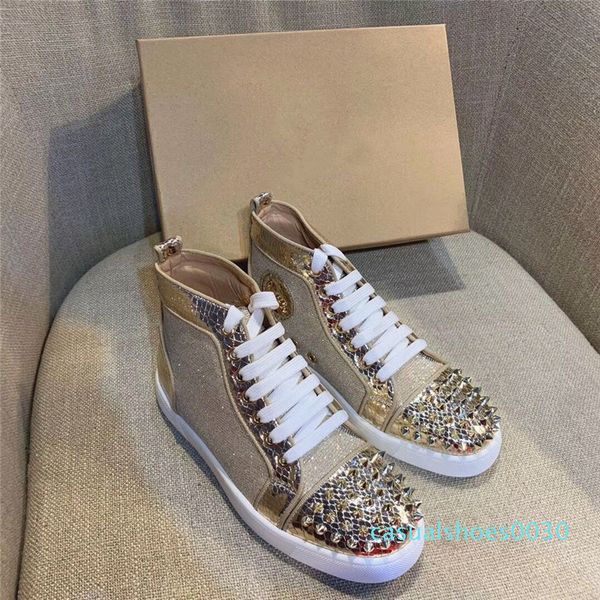 brand rivet design men women cow leather high skateboarding shoe rhinestone fashion sneakers sport trainer casual red bottom,35-44 c30, Black
brand rivet design men women cow leather high skateboarding shoe rhinestone fashion sneakers sport trainer casual red bottom,35-44 c30, Black