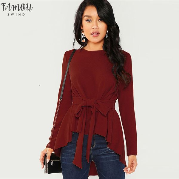 burgundy long sleeve shirt women elegant blouse ladies self belted asymmetrical hem womens and blouses, White
burgundy long sleeve shirt women elegant blouse ladies self belted asymmetrical hem womens and blouses, White