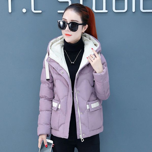 women solid hooded down coat 2019 new korean winter fashion splice lace zipper button pockets thick short outerwear, Black
women solid hooded down coat 2019 new korean winter fashion splice lace zipper button pockets thick short outerwear, Black