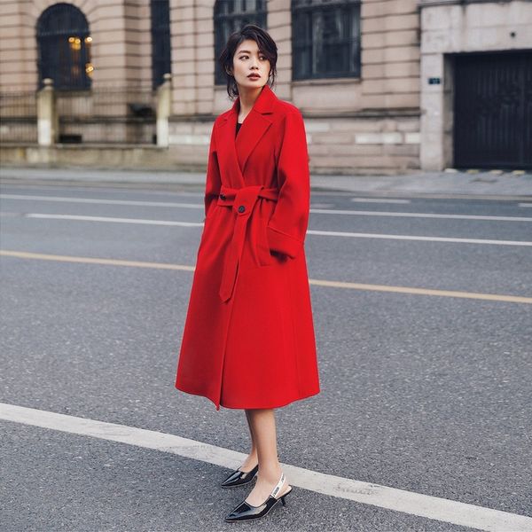 2018 new classic ladies wind waist double-faced wool coat woolen coat female winter, Black
2018 new classic ladies wind waist double-faced wool coat woolen coat female winter, Black