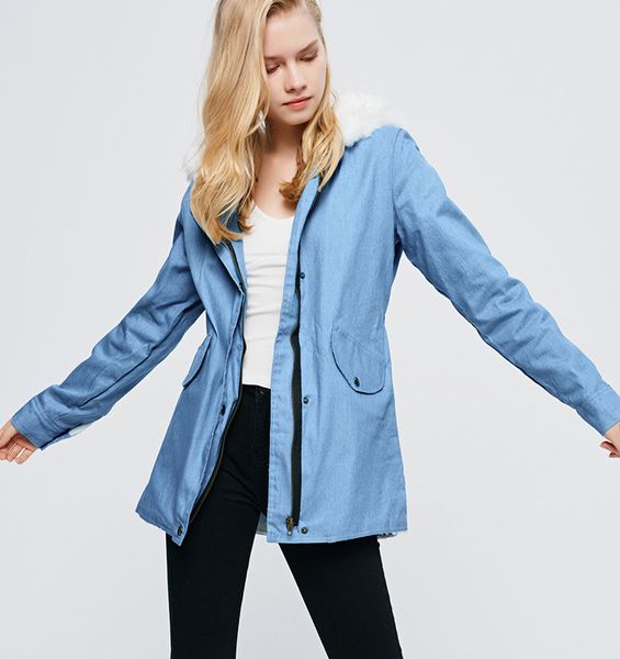 new winter coats women hooded jacket medium-long casual parka plus size xxl blue denim cashmere coat, Black
new winter coats women hooded jacket medium-long casual parka plus size xxl blue denim cashmere coat, Black